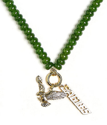 Susie - Beaded Quartz - Eagles Charm Necklace - Lisi Lerch