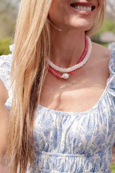 Susie - Quartz Beaded Necklace with freshwater Pearl - Lisi Lerch