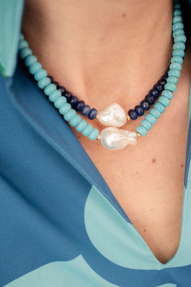 Susie - Quartz Beaded Necklace with freshwater Pearl - Lisi Lerch