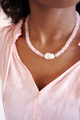 Susie - Quartz Beaded Necklace with freshwater Pearl - Lisi Lerch