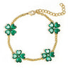 The Catherine Bracelet - Emerald Clover Stone adjustable Bracelet - 18k Gold Plated - Darby Clark Collection - Lisi Lerch
