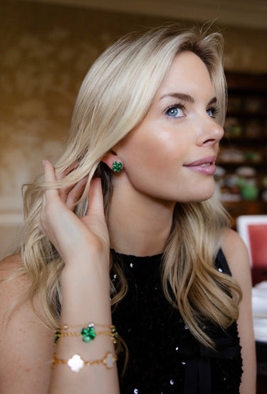 The Catherine Bracelet - Emerald Clover Stone adjustable Bracelet - 18k Gold Plated - Darby Clark Collection - PreOrder - 11/20 - Lisi Lerch