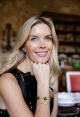 The Catherine Bracelet - Emerald Clover Stone adjustable Bracelet - 18k Gold Plated - Darby Clark Collection - PreOrder - 11/20 - Lisi Lerch