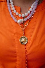 Tiger 3D Disc Coin Necklace - 18k Gold Plated - Lisi Lerch