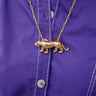 Tiger Body - 3D Gold Charm Necklace - 18k Gold Plated - Paperclip Chain - Lisi Lerch