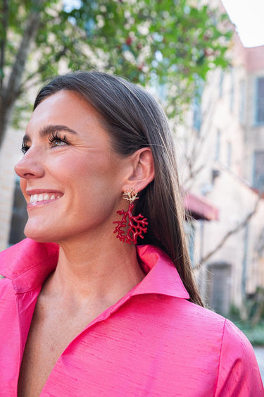 Tula - Coral Acrylic Earring - Lisi Lerch
