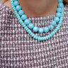 Turquoise Necklace Stack -10mm Quartz necklace and 16mm acrylic Necklace - Lisi Lerch