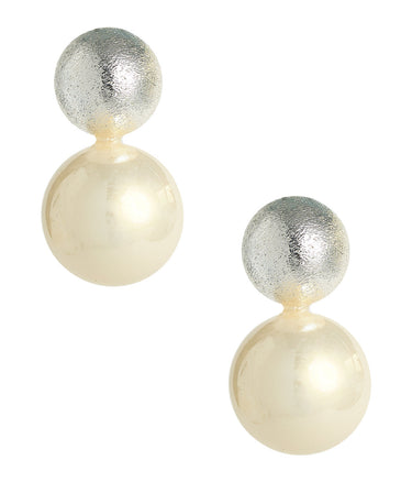 Kyle Double Ball Stud- Two Toned Pearl