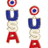 USA Beaded Earrings - RED WHITE & BLUE - Lisi Lerch