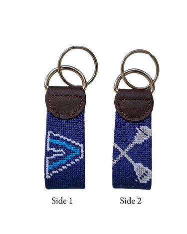 Villanova Lacrosse Needlepoint Key Chain - PREORDER - February 2026 - Lisi Lerch