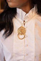 Vivi - Statement Doorknocker Statement Necklaces - 18k Plated Gold - Lisi Lerch