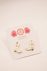White Cowboy Boat Sud Earrings-Sample Sale- Final Sale - Lisi Lerch