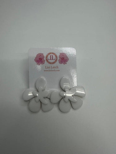 White Double Flower Acrylic Earring - Sample Sale Final Sale - Lisi Lerch