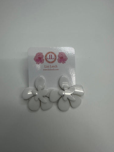 White Double Flower Acrylic Earring - Sample Sale Final Sale - Lisi Lerch