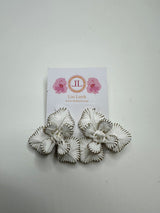 White Flower Woven Earrings - Sample Sale Final Sale (Copy) - Lisi Lerch