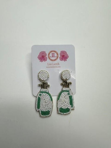 White Golf Bag Earring - Sample Sale Final Sale - Lisi Lerch