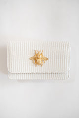 White Ruby Clutch - Gold Charms - Lisi Lerch