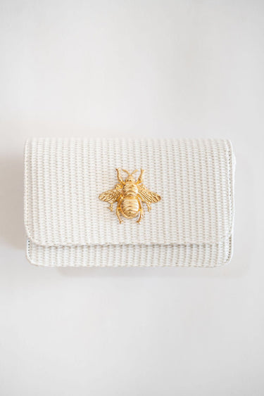 White Ruby Clutch - Gold Charms - Lisi Lerch