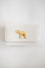 White Ruby Clutch - Gold Charms - Lisi Lerch