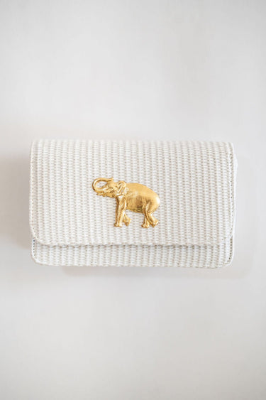 White Ruby Clutch - Gold Charms - Lisi Lerch