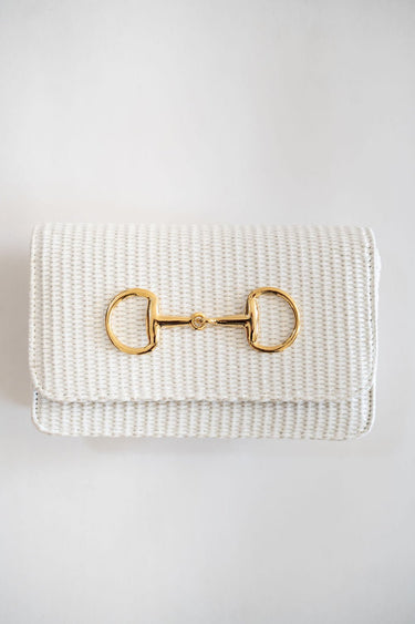 White Ruby Clutch - Gold Charms - Lisi Lerch