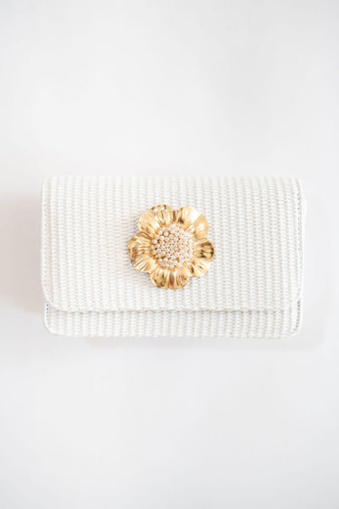 White Ruby Clutch - Gold Charms - Lisi Lerch