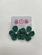 Woven Green Clover Flower Earring - Sample Sale Final Sale - Lisi Lerch