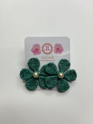 Woven Green Clover Flower Earring - Sample Sale Final Sale - Lisi Lerch