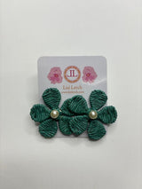 Woven Green Clover Flower Earring - Sample Sale Final Sale - Lisi Lerch